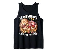 I Love Winter Dog Graphic for Mom Golden Retriever Christmas Débardeur