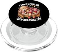 I Love Winter Dog Graphic for Mom Golden Retriever Christmas PopSockets PopGrip pour MagSafe