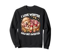 I Love Winter Dog Graphic for Mom Golden Retriever Christmas Sweatshirt