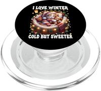 I Love Winter Graphic for Kitten Mom with Cute Christmas Cat PopSockets PopGrip pour MagSafe