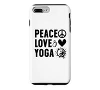 I Love Yoga Instructor Women Peace Love and Yoga with Saying Coque pour iPhone 7 Plus/8 Plus