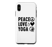 I Love Yoga Instructor Women Peace Love and Yoga with Saying Coque pour iPhone XS Max