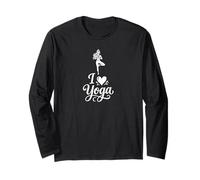 I Love Yoga T-Shirt esthétique rétro avec Motif cœur Manche Longue