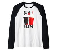 « I Love You A ALATTE A LOT », Jeu de Mots pour la Saint-Valentin Manche Raglan