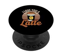 I Love You A Latte Amoureux Punition Cafés Mignon Café PopSockets PopGrip Adhésif