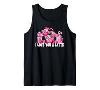 I Love You A Latte Pink Buffalo Plaid Decor Valentines GNOME Débardeur