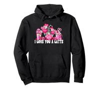 I Love You A Latte Pink Buffalo Plaid Decor Valentines GNOME Sweat à Capuche