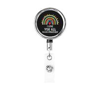 I Love You All Class Dismissed Last Day of School Porte-badge rétractable Reel Clip Id Card Holder forNurse Student Office Worker
