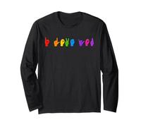 I Love You ASL Mains colorées Langue des Signes américaine Manche Longue