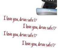 i love you drive safe aufkleber,autocollant pour rétroviseur « i love you driving safe »,autocollants mignons pour vitres de véhicule, cadeau de Noël, de Saint-Valentin pour la-D||4PCS