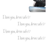 i love you drive safe aufkleber,autocollant pour rétroviseur « i love you driving safe »,autocollants mignons pour vitres de véhicule, cadeau de Noël, de Saint-Valentin pour la-H||4PCS