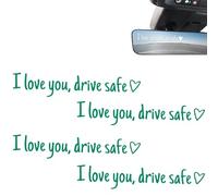 i love you drive safe aufkleber,autocollant pour rétroviseur « i love you driving safe »,autocollants mignons pour vitres de véhicule, cadeau de Noël, de Saint-Valentin pour la-G||4PCS