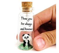I Love You For Always and Forever - Cadeau d'anniversaire romantique pour homme et femme - Idée de cadeau significative pour maman, papa, fille, fils, sœur, nièce ou meilleur ami (petit panda et message dans une bouteille)