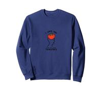 I Love You from My Head Tomatoes Funny Valentin's Sweatshirt, Unisexe pour Adultes, Bleu Marine, XL