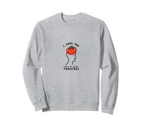 I Love You from My Head Tomatoes Funny Valentin's Sweatshirt, Unisexe pour Adultes, Gris Chiné, L
