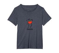 I Love You from My Head Tomatoes Funny Valentin's T-Shirt, Femme Grandes Tailles, Bleu Chiné, 2X