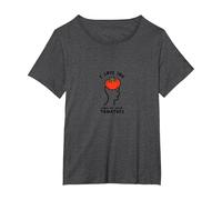 I Love You from My Head Tomatoes Funny Valentin's T-Shirt, Femme Grandes Tailles, Chiné Foncé, 6X