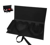 I Love You Heart-Shaped Gift Box, Empty Fillable Cardboard Letter Box with Ribbon Closure, I Heart U Design Red Packaging for Flowers, Chocolate, Candy, Romantic Presents for Valentine's Day, Annivers