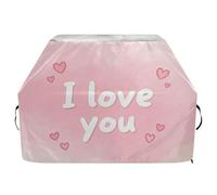 I Love You Housse de protection imperméable et résistante aux déchirures et à la décoloration avec cordon de serrage réglable pour protéger de la poussière et du vent Rose 165 cm