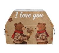 I Love You Housse de protection rétro pour barbecue à gaz Marron 165,1 cm Étanche Résistant à la décoloration et aux UV Cordon de serrage réglable pour protéger de la poussière et du vent