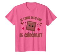 I Love You More Than Chocolate Chocolat Saint-Valentin T-Shirt, Enfant, Rose Chiné, 10 Ans