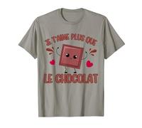 I Love You More Than Chocolate Chocolat Saint-Valentin T-Shirt, Homme, Ardoise, M