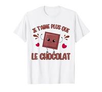 I Love You More Than Chocolate Chocolat Saint-Valentin T-Shirt, Homme, Blanc, 5XL