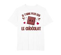 I Love You More Than Chocolate Chocolat Saint-Valentin T-Shirt, Homme Grandes Tailles, Blanc, 3X Tall
