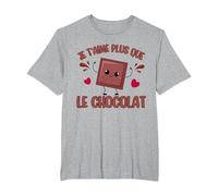I Love You More Than Chocolate Chocolat Saint-Valentin T-Shirt, Homme Grandes Tailles, Gris Chiné, 2X Tall