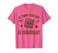 I Love You More Than Chocolate Chocolat Saint-Valentin T-Shirt, Homme, Rose Chiné, XL