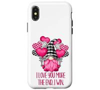 I Love You More The End I Win with Funny GNOME Valentine Coque pour iPhone X/XS