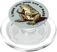 I Love You Now Say It Back Cute Coffee Frog Cottagecore PopSockets PopGrip pour MagSafe