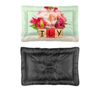 I Love You Panier pour chien Motif fleurs de Saint-Valentin Fond antidérapant Plat imperméable Mobilier multi-scénario Cadeau imprimé pour chiens Taille M 60 x 45 cm