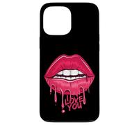 I Love You T-Shirt, Pink Lips, Women Printed Design Lips Coque pour iPhone 13 Pro Max