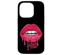 I Love You T-Shirt, Pink Lips, Women Printed Design Lips Coque pour iPhone 14 Pro