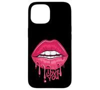 I Love You T-Shirt, Pink Lips, Women Printed Design Lips Coque pour iPhone 15