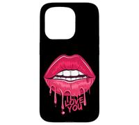 I Love You T-Shirt, Pink Lips, Women Printed Design Lips Coque pour iPhone 15 Pro