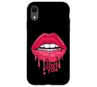 I Love You T-Shirt, Pink Lips, Women Printed Design Lips Coque pour iPhone XR