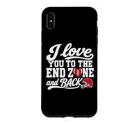 I Love You to The End Zone and Back Football Heart Lover Coque pour iPhone XS Max