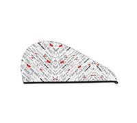I Love You Words with Hearts Coral Velvet Dry Hair Cap for Women - Pratique pour la maison, les voyages et les fêtes à la piscine. Parfaitement pensé