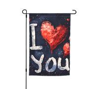 I Love You Words With Hearts Print 30,5 x 45,7 cm Porche All Season Outdoor Flags Yard Decor Patio Flag Courtyard Decor