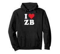 I Love ZB Initials I Heart Z.B. First Last Name Z B Sweat à Capuche