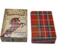 I LUV LTD Jeu de cartes écossais écossais rouge - Deck de poker Stewart Royal, jeux de voyage et de fête, pack de jeu de qualité casino, cadeaux souvenirs d'Écosse