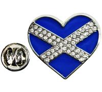 I LUV LTD Pin's en forme de cœur, drapeau écossais et carte, 2 x 2 cm, Métal