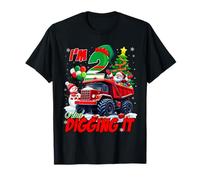 I’m 2 and Digging It Christmas Santa Truck 2nd Birthday T-Shirt