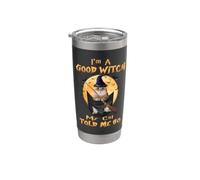 I’m a Good Witch My Cat Told Me So Golden British Hallowwen Gobelet isotherme en acier inoxydable double paroi