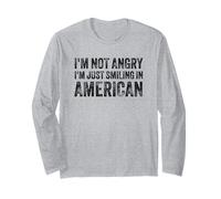 I’m Not Angry I’m Just Smiling in American for Men Women Manche Longue
