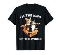 I’m The King Of The World Chats Drôles Dans Carton Pose Film T-Shirt