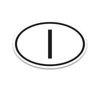 I Magnet indicatif de pays Italie noir et blanc - 17,5 x 11,5 cm - kfz785