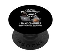 I Make Computer Beep Boop Funny Programmer PopSockets PopGrip Adhésif